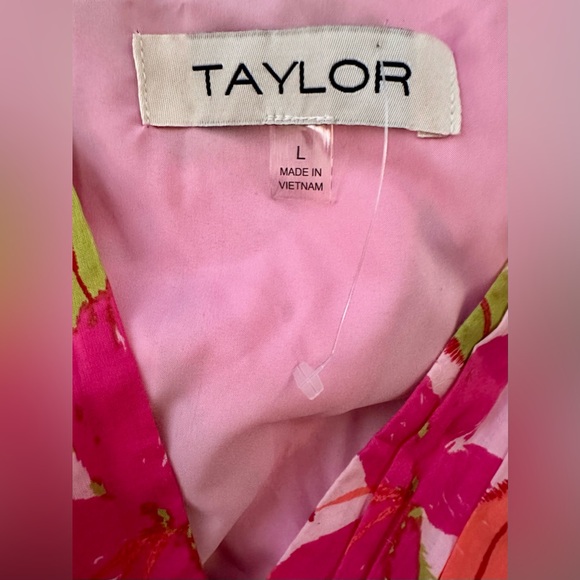 Floral Pink and Green Sleeveless Dress Size L - Picture 8 of 12